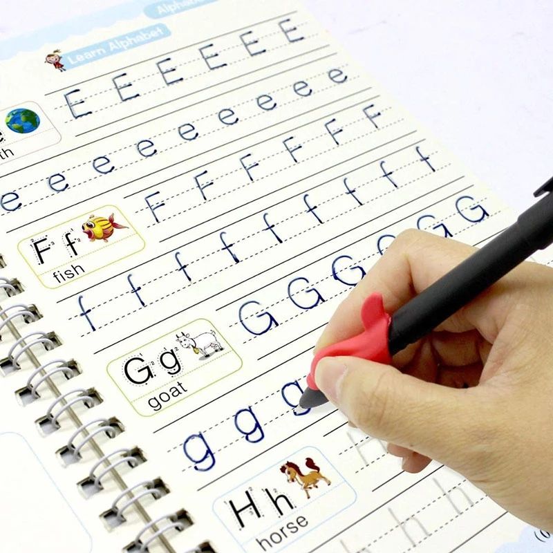 Reusable Magic Practice Copybook ( 4 BOOKS, 1 PEN, 1 GRIP, 10 REFILL )